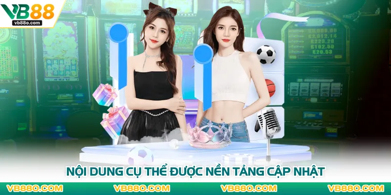 Nội dung cụ thể được nền tảng cập nhật